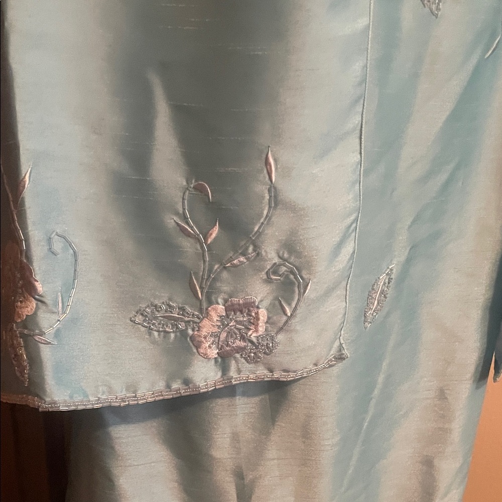 Tiffany Designs Light Blue Strapless Gown - Picture 9 of 16